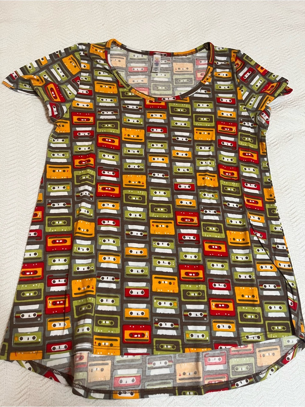 Ladies LuLaRoe Classic style cassette print t-shirt. Like new small